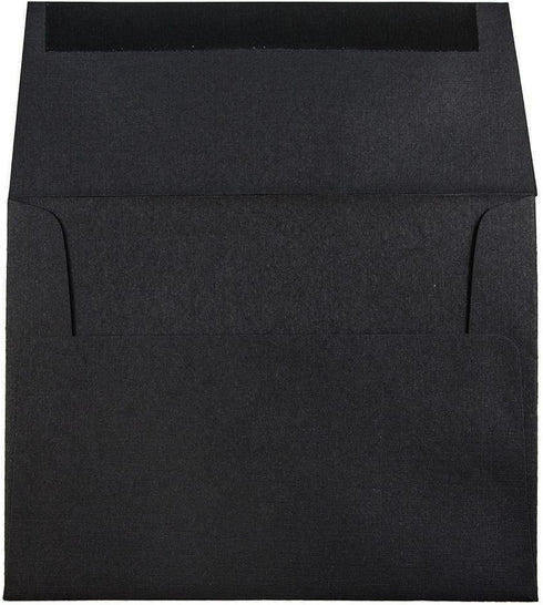 JAM PAPER A6 Premium Invitation Envelopes, 4 3/4 x 6 1/2, Black Linen, 50/Pack