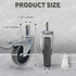 Set 4, 7/16 19/32 (7/16inch-brake, 3inch-440lbs) HOPES Utility Cart Caster Wheels of Rubber Swivel Casters with Grip