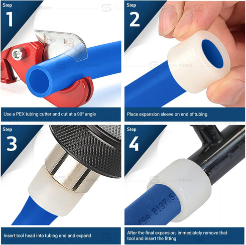 Poly Pex-A Expansion Tee Fitting, 1/2" x 1/2" x 3/4", Plastic Pipe Fitting for Pex-A Tubing