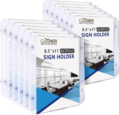 CiaoHER Acrylic Sign Holder 8.5 x 11, Clear Acrylic Frames Glass Window