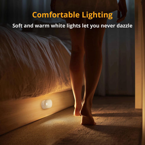 Closet 2-Pack Lyridz Rechargeable Battery Night Light with Motion Sensor, Portable Mini Warm White LED Stick-on Light