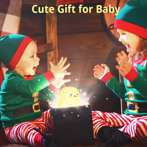 7 3 LOVERUIS Baby Night Lights Pudgy Penguins Colors Night Light for Baby Nursery Hours Timer Cute Night Light Gift Kid