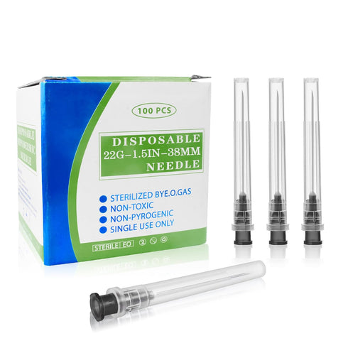 100 Pack 22 Gauge 1.5in Lab Accessories, Individually Sealed Supplies