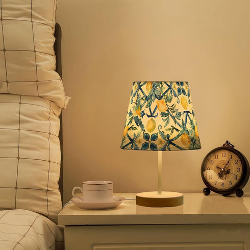 3 ALAZA Bedside Lamp Lemon Boho Peris Flower Table Lamp for Bedroom Desk Lamp with USB Port LED Nightstand Color