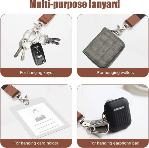 Lanyards for Keys, Black Long Keychain Lanyard for Women and Men, Cute Neck Lanyard for ID Badges