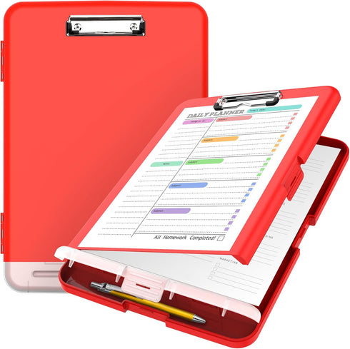 Sooez Clipboard with Storage - High Capacity Nursing Clipboards with Pen Holder, Heavy Duty Plastic Storage Clipboard