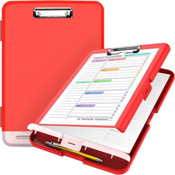 Sooez Clipboard with Storage - High Capacity Nursing Clipboards with Pen Holder, Heavy Duty Plastic Storage Clipboard