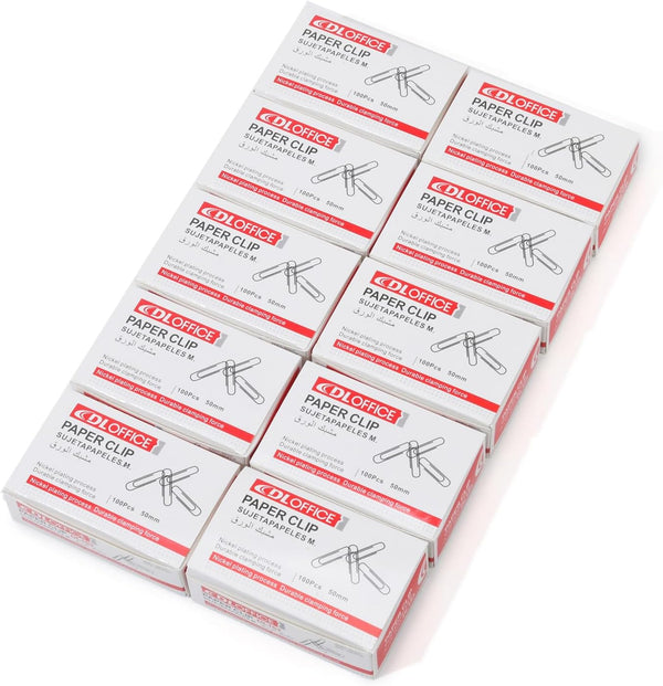 Jumbo Paper Clips, 1000 Jumbo Clips (10 Boxes of 100 Each), Standard Size 2IN Silver Paper Clips for Office School