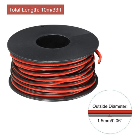 MECCANIXITY 26 Gauge 2 Conductor Parallel Silicone Wire, 26AWG Stranded Tinned Copper Wire Spool 10m