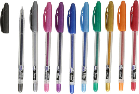 LINC Metallic Glitter Gel Pens, Sparkle Shine - Pack of 20 (10 Assorted Colors) by linc