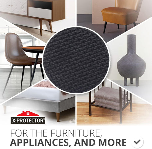 X-PROTECTOR Non Slip Furniture Pads - 8 pcs Premium Furniture Grippers 2"! Self-Adhesive Rubber Feet Furniture Feet - Ideal Non Skid Furniture Pad Floor Protectors - Keep Furniture in Place!