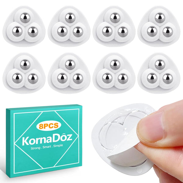 KornaDoz 8 PCS Self Adhesive Caster Wheels, 360 Swivel Mini Casters for Small