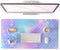 QIYI Multifunctional Office Desk Pad, Water-Resistant PU Leather Mouse Pad, Large Desk Organizer Mat, Mermaid Scales