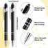 Zonon 38 Pieces Rubberized Ballpoint Pen - Stylus Tip Stylish Metal Pen with Soft Rubberized Grip, Black Ink for Most