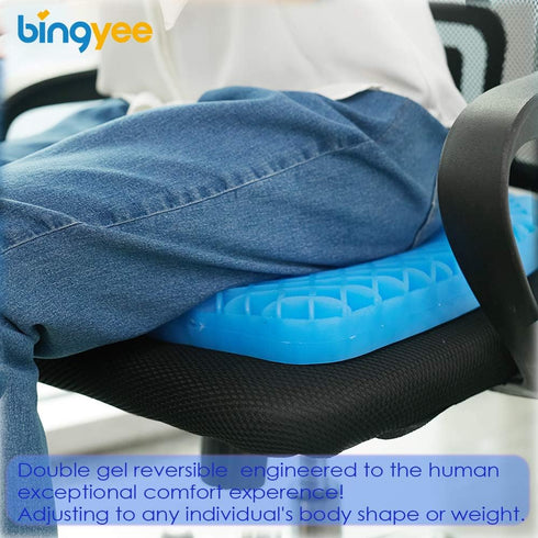 Gel Seat Cushion – 1.8 Inch Thick Orthopedic Chair Pad for Pressure Relief in Office, Car, Home, Wheelchair