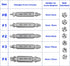 HaiFafafaing 6 Set Pcs Stripped Screw Extractor Hss Damaged Screw Remover and Extractor Nuts & Bolts Drill Bit Tools
