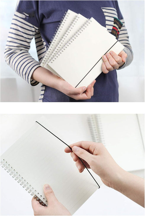 Yansanido Spiral Notebook - 3 Pcs A5 Thick Plastic Translucent Frosting Hardcover Dot Paper Journals, 80 Sheets