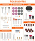 HARDELL 227pcs Rotary Tool Accessories Kit, 1/8"(3.2mm) Diameter Shanks, Universal Fitment for Cutting, Polishing,