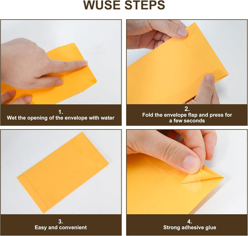 ESSENTIAL #1 120 Pieces Cash Envelopes, 3.5" x 6.7" with Gummed Flap for Home and Office Use (Assorted)
