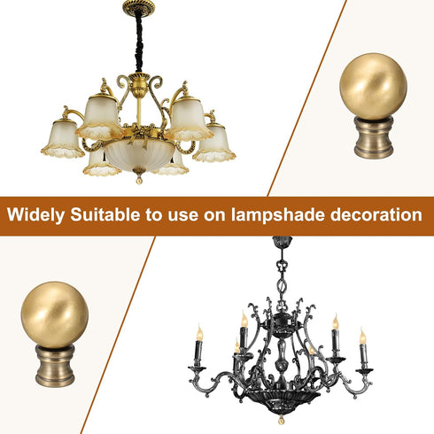 30mm 1/4-27 Inch PATIKIL Lamp Shade Finial, Lamp Finials Caps Knob with Removable Base Threaded Alloy Solid Lamp Finial
