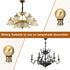 30mm 2pcs 1/4-27 Inch PATIKIL Lamp Shade Finial, Lamp Finials Caps Knob with Removable Base Threaded Alloy Solid Lamp