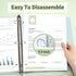 SUNEE 3 Ring Binder 1/2 Inch, 4 Pack, Clear Half Inch View Binder, PVC-Free, Neutral Aesthetic