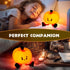 LONRISWAY Dimmable Pumpkin Night Light for Kids, Rechargeable LED Desk Lamp with Touch Control, Soft Silicone Nursery