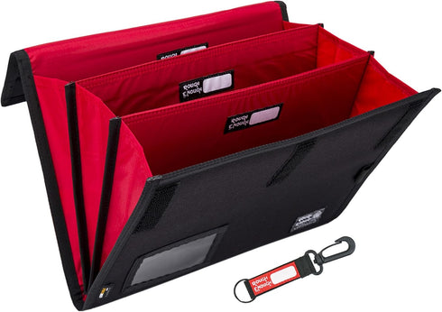Rough Enough Expanding File Folder, Portable Document Bag Organizer for Office Travel in Black Cordura