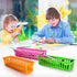 Pencil Basket Tray, 24 Pack Plastic Classroom Pencil Organizer, Colorful Crayon Basket for Classroom Home Office Storage