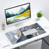 Large Desk Mat - 32" x 16" XXL Extended Gaming Mouse Pad, Cute Blue Gray Marble Design