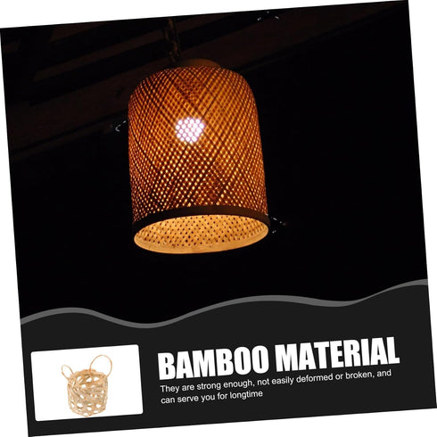 2pcs PRETYZOOM Rustic Bamboo Lampshades Woven Pendant Light Covers Lightweight and Household Lamp Shades for Table