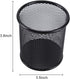 EasyPAG 2-Pack Metal Mesh Pen Holder - 3.8" Desk Organizer for Office/Home/School, Black with Non-Slip Base