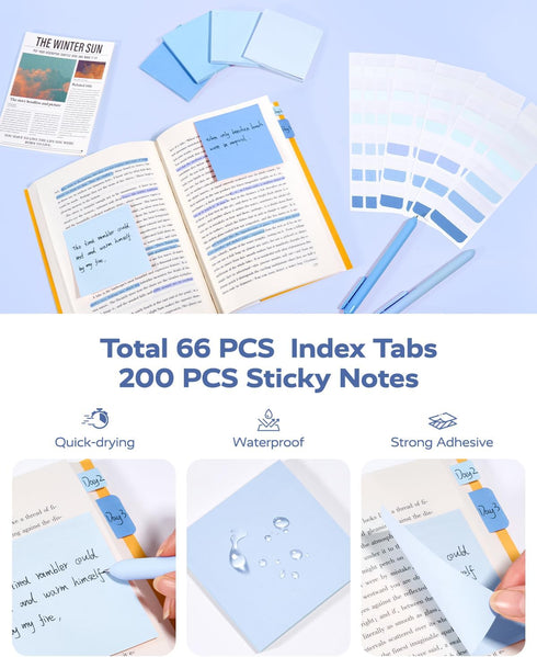 Four Candies Blue School Supplies, Gel Pens with Black Ink, Correction Tapes,Pastel Highlighters, Mechanical Pencils