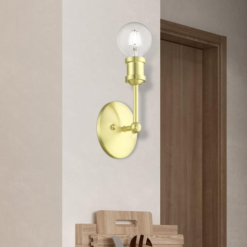 14429-12 1 Livex Lighting Lansdale Light ADA Vanity Sconce, Satin Brass