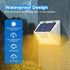 4Pack 140LED 3 Peasur Solar Lights Outdoor Motion Sensor Waterproof, White Solar Powered Fence Lights, Modes Security