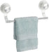 2 Pack, mDesign Strong Suction Wall Mount Plastic/Metal Wash Cloth Hand Towel Bar for Bathroom, Shower Stall, Bathtub