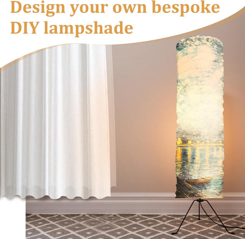 Generic 2Pcs 36Inch Paper Floor Lamp Shade, Long Cylinder Rice Paper Lampshade Lantern Floor Lamp Shade for Home Hotel