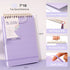 Yoment Top Spiral Notebook, Hardcover Steno Pads, 240 Pages, 7"x10", College Ruled, Left-Handed Notebooks, Purple