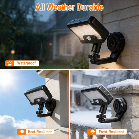 3 360 Magnetic Solar Motion Sensor Outdoor Lights, Installation Methods, Dual Solar/USB Charging, Wide-Angle Rotatable