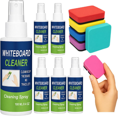 Fuyoooo 6 Pack Whiteboard Cleaner 3.4 Fl oz Dry Erase Cleaner Spray with