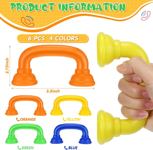 Shappy Bulk Whisper Reading Phones, Classroom Auditory Feedback Manipulatives for Preschool Children, 6 Pcs