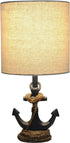 40W, (8" 8" 16" Decor Therapy Anchor Resin Accent Lamp, Easy on/Off Push-Through Light Switch, Coastal Style, Energy