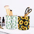 WAVEYU Cute Floral Pattern Pen Holder, Durable Ceramic Pencil Cup for Desk, Makeup Brush Organizer for Girls Women,