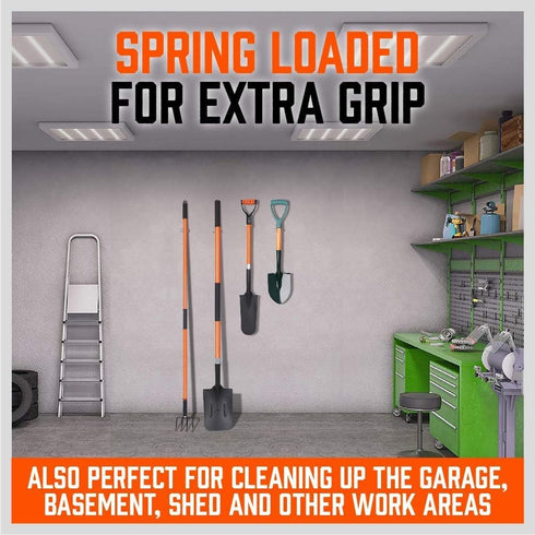 10 Pack HORUSDY Spring Grip Mop and Broom Holder for Shovel, Rake, Broom, Mop Holder, Etc.