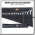 16 Pocket Wrench Roll Up Pouch Metric & Standard Wrench Set Organizer & Roll-Up Pouch Tool Bag Hand Made of 100% Cotton Full Waxed Canvas - Coal Black by BULL TOOLS