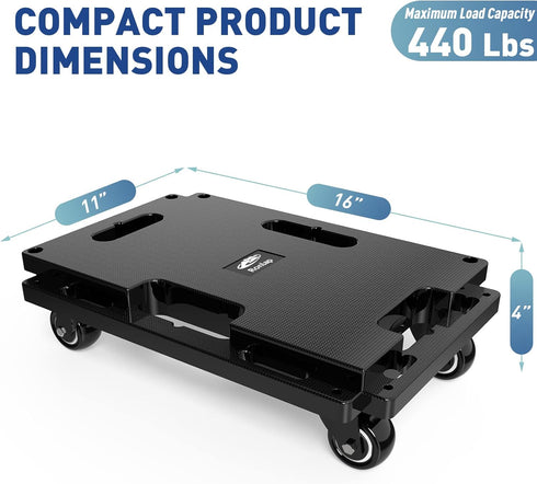 4 440 Lbs 1 Pack, Ronlap Furniture Moving Dolly Wheels Heavy Duty Small Flat Dolly Cart with Wheels Interlocking