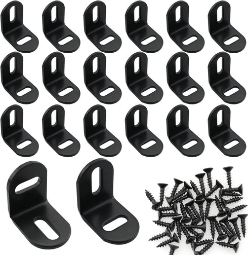 ITROLLE L Corner Brace 20PCS 25x25x23mm Adjustable Right Angle Bracket Black L-Shape Bracket