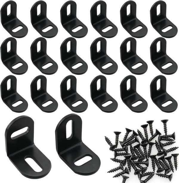 ITROLLE L Corner Brace 20PCS 25x25x23mm Adjustable Right Angle Bracket Black L-Shape Bracket