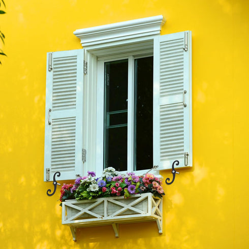 8 Pack 6.3 Inches Rainmae S Style Shutter Dogs Hardware, Decorative Shutter Dog Holders with Screws, External Shutters
