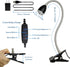 Eye-Caring Desk Lamp, 360 Gooseneck Clip on Reading Light, Portable Study Desk Lamp for Bedroom and Office (Black-C01)